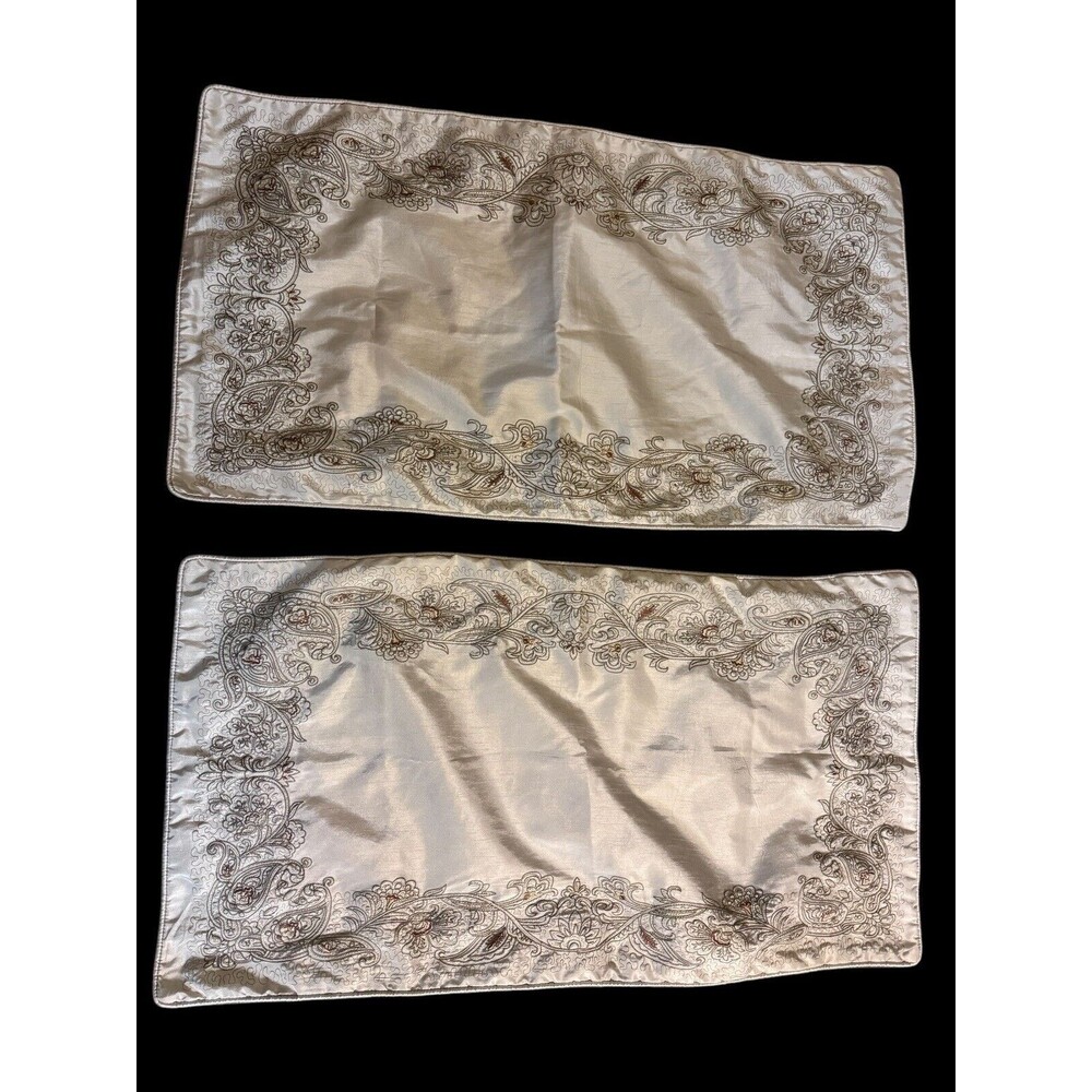 TWO Park avenue luxury Collection pillowcases embroidered with trim 35.5”x 19”